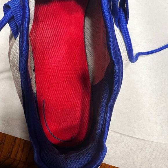 Nike Air, lace up, white with blue, women’s size 9 sneakers - Picture 6 of 8